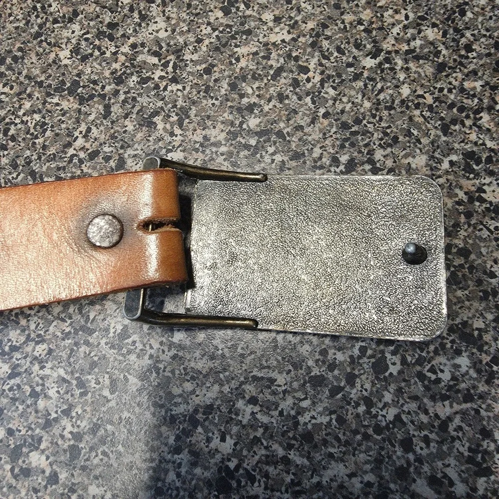 Knights of Columbus 1979 Leather Belt Men's 42 Brown Hand Stitched‎ Vintage